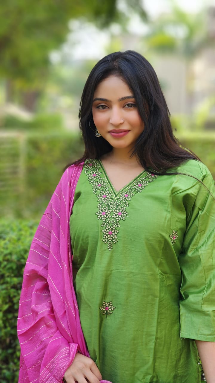 Virat Designer V Neck Kurti With Bottom Dupatta Catalog